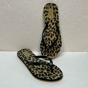Kate Spade New York “Nassau” Leopard Animal Cheetah Flip Flop Sandals Size 5/6